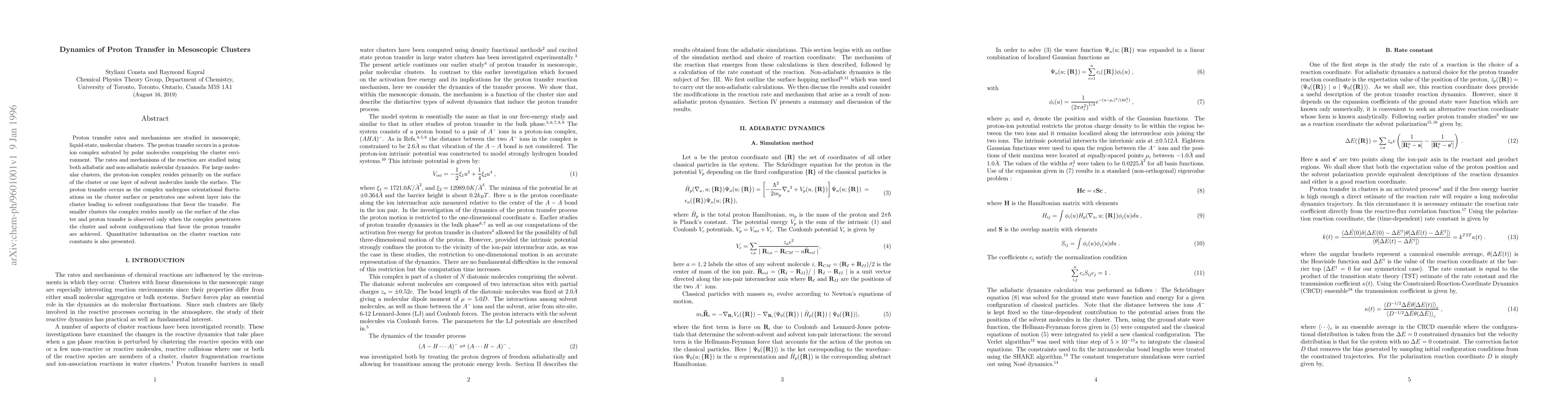 Thumbnail for Dynamics of Proton Transfer in Mesoscopic Clusters