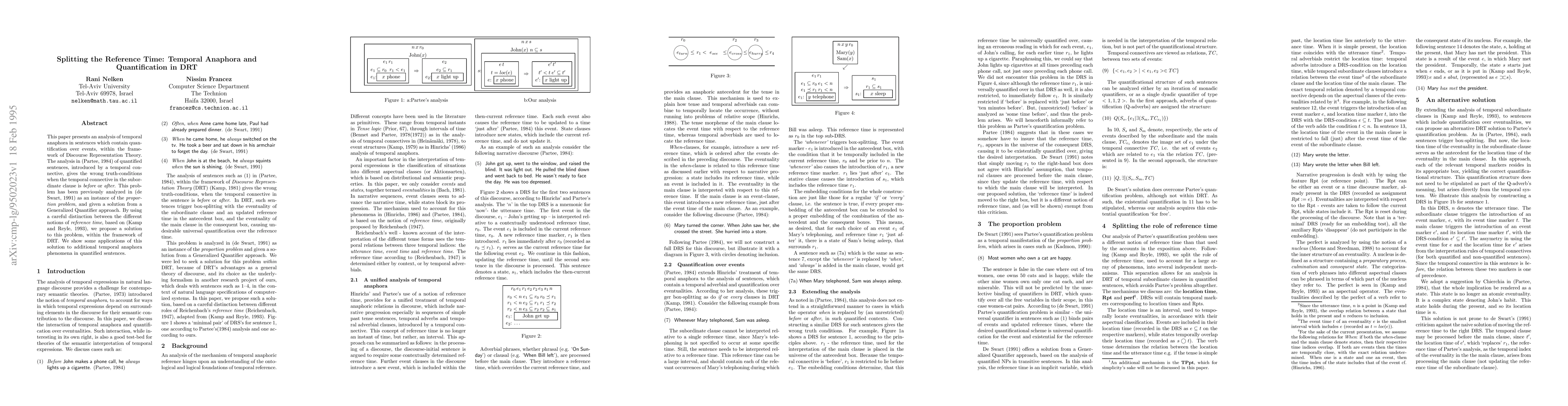 Thumbnail for Splitting the Reference Time: Temporal Anaphora and Quantification in
  DRT