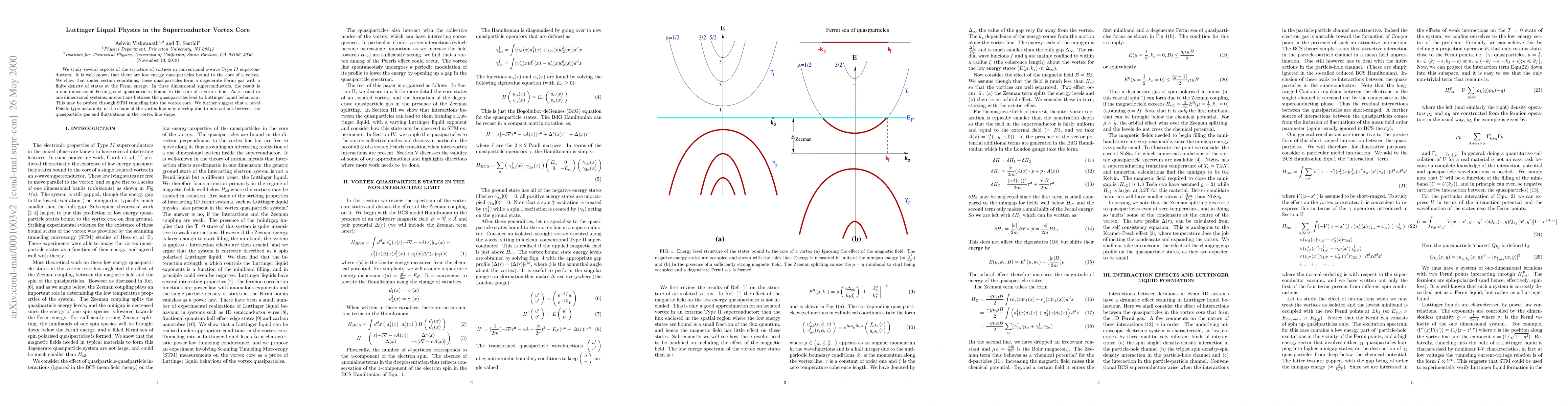 Thumbnail for Luttinger Liquid Physics in the Superconductor Vortex Core