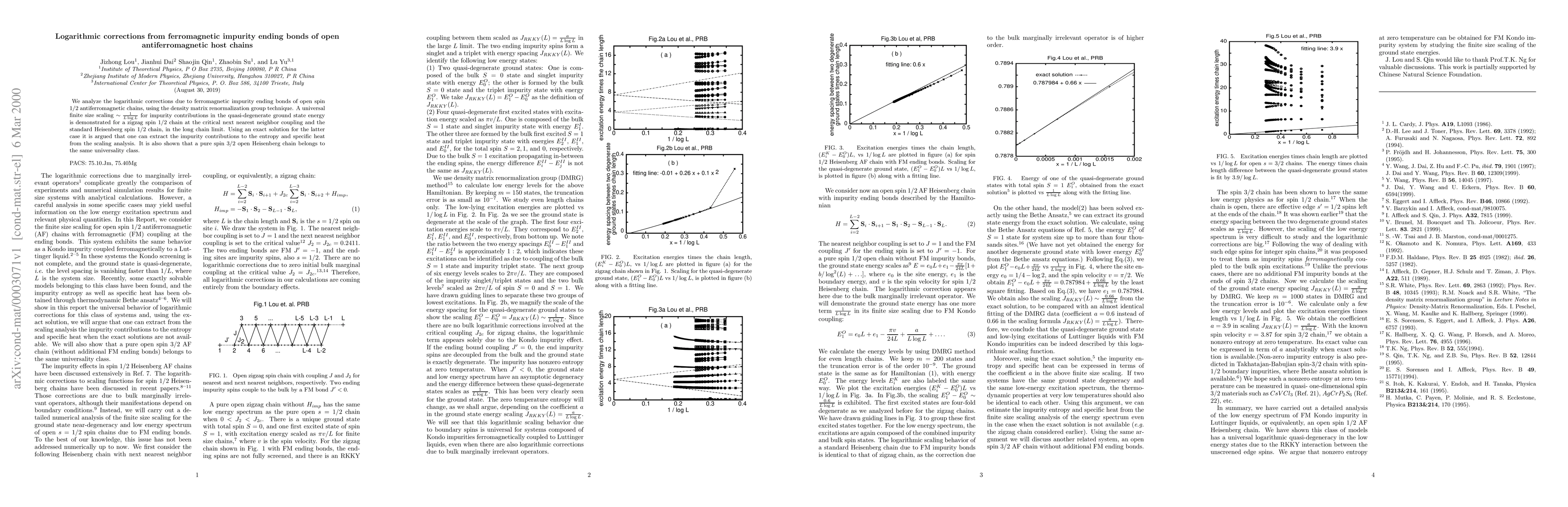 Thumbnail for Logarithmic corrections from ferromagnetic impurity ending bonds of open
  antiferromagnetic host chains