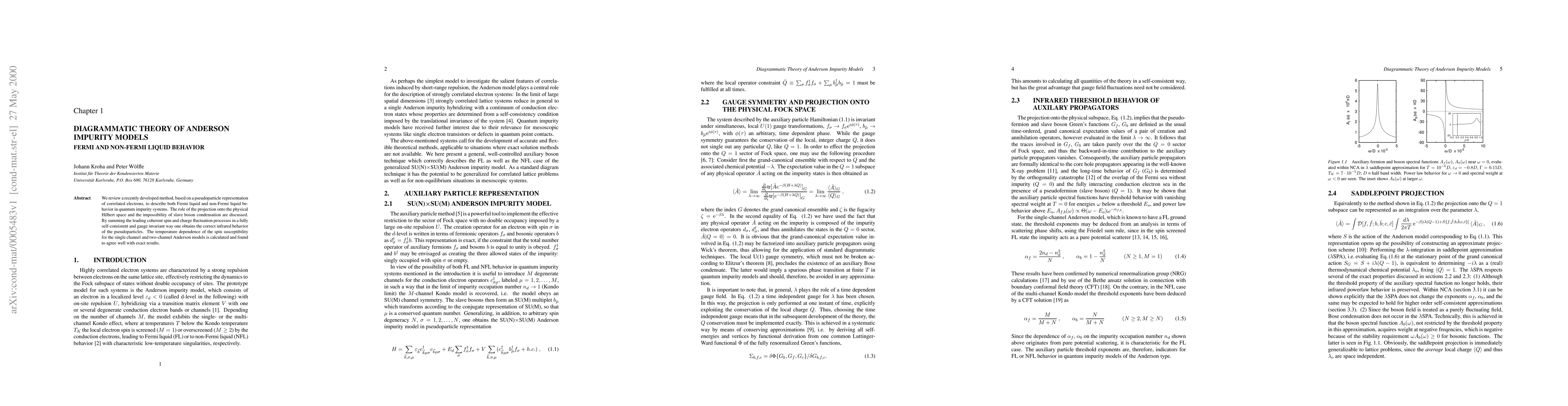 Thumbnail for Diagrammatic Theory of Anderson Impurity Models: Fermi and Non-Fermi
  Liquid Behavior
