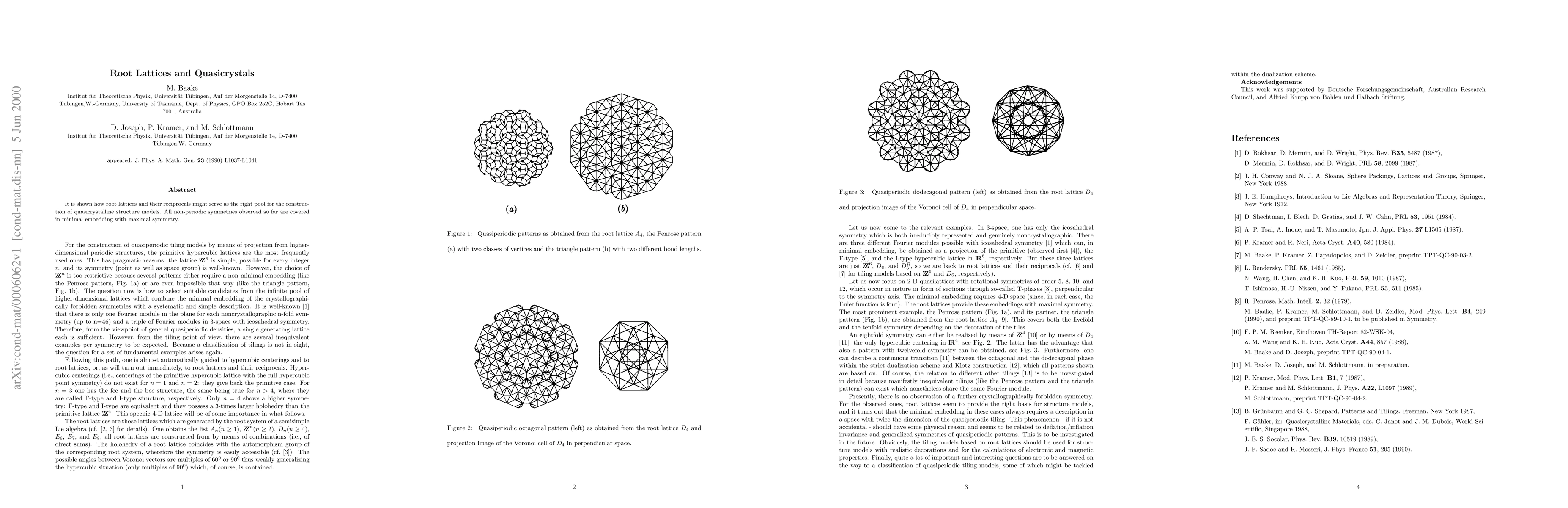 Thumbnail for Root lattices and quasicrystals