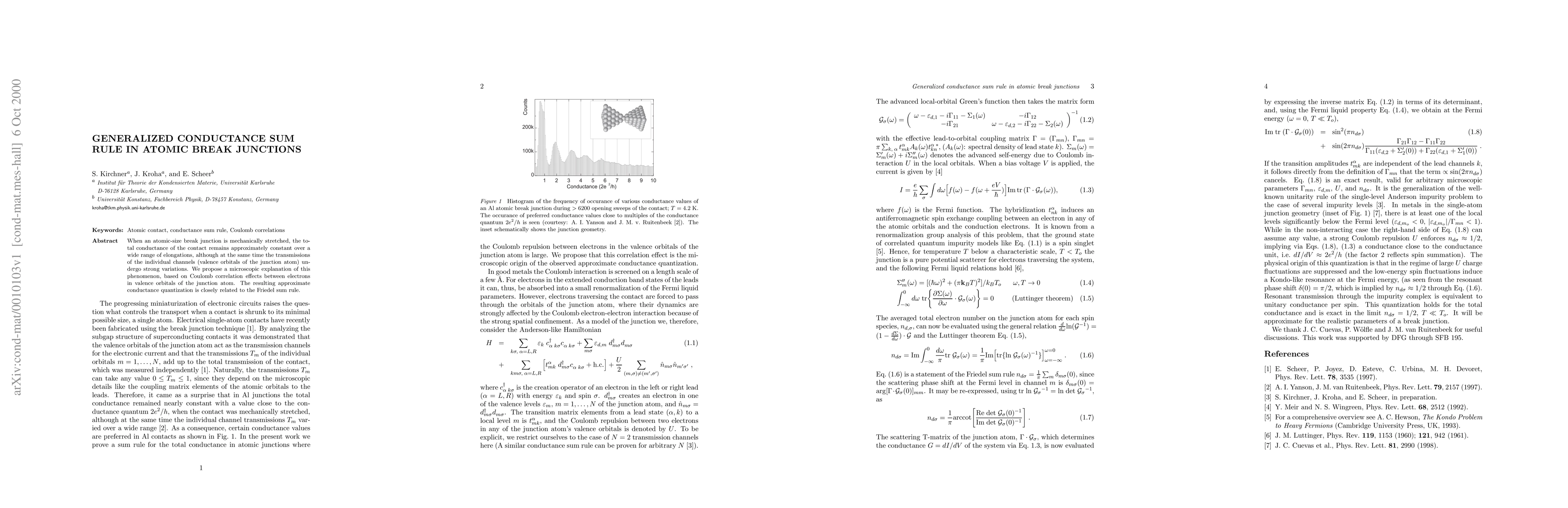 Thumbnail for Generalized conductance sum rule in atomic break junctions