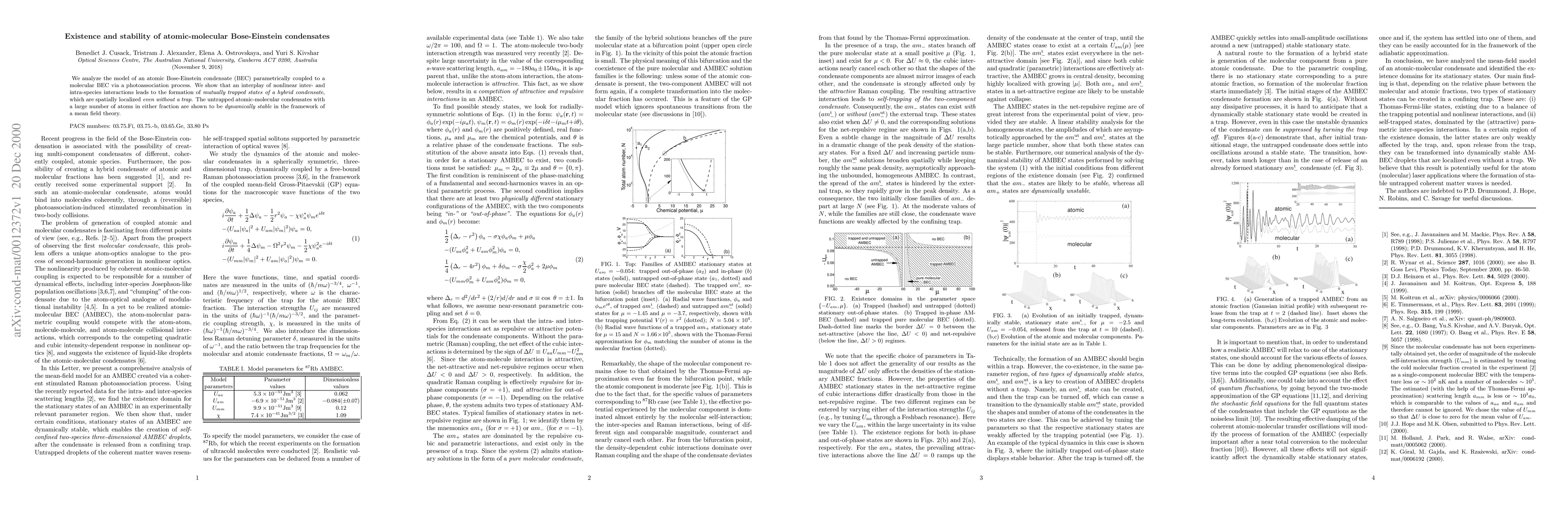 Thumbnail for Existence and stability of atomic-molecular Bose-Einstein condensates