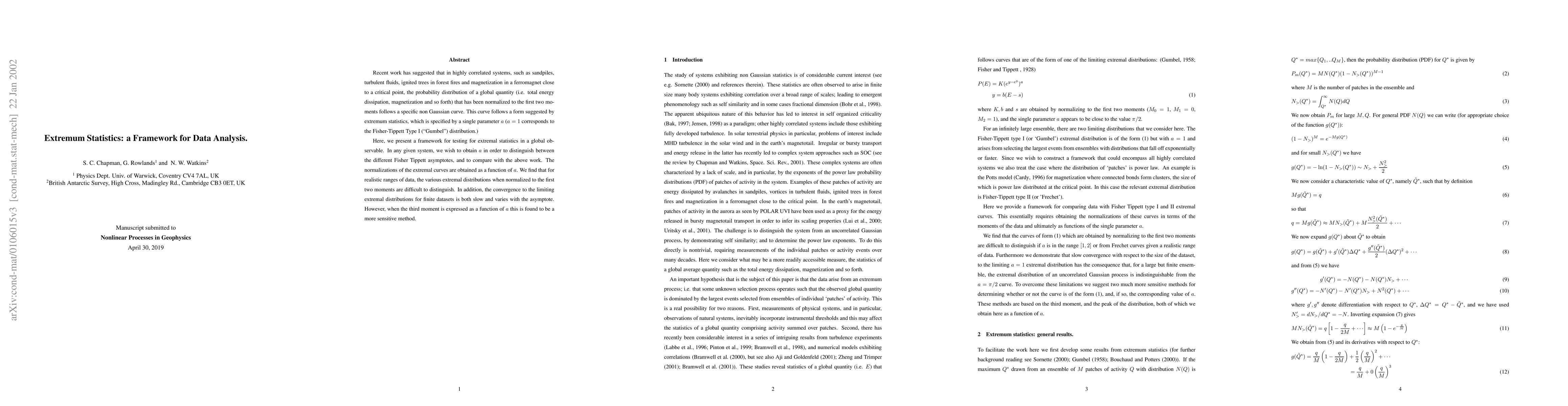 Thumbnail for Extremum statistics: A framework for data analysis