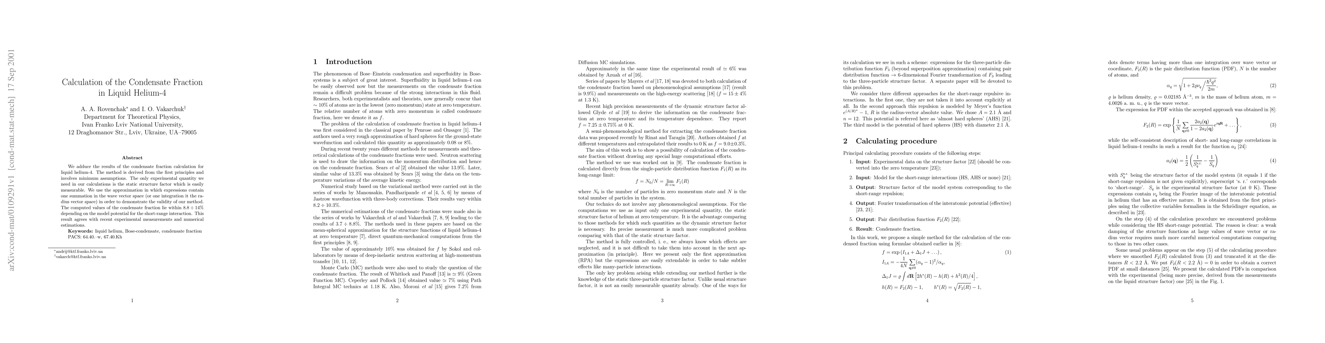 Thumbnail for Calculation of the Condensate Fraction in Liquid Helium-4