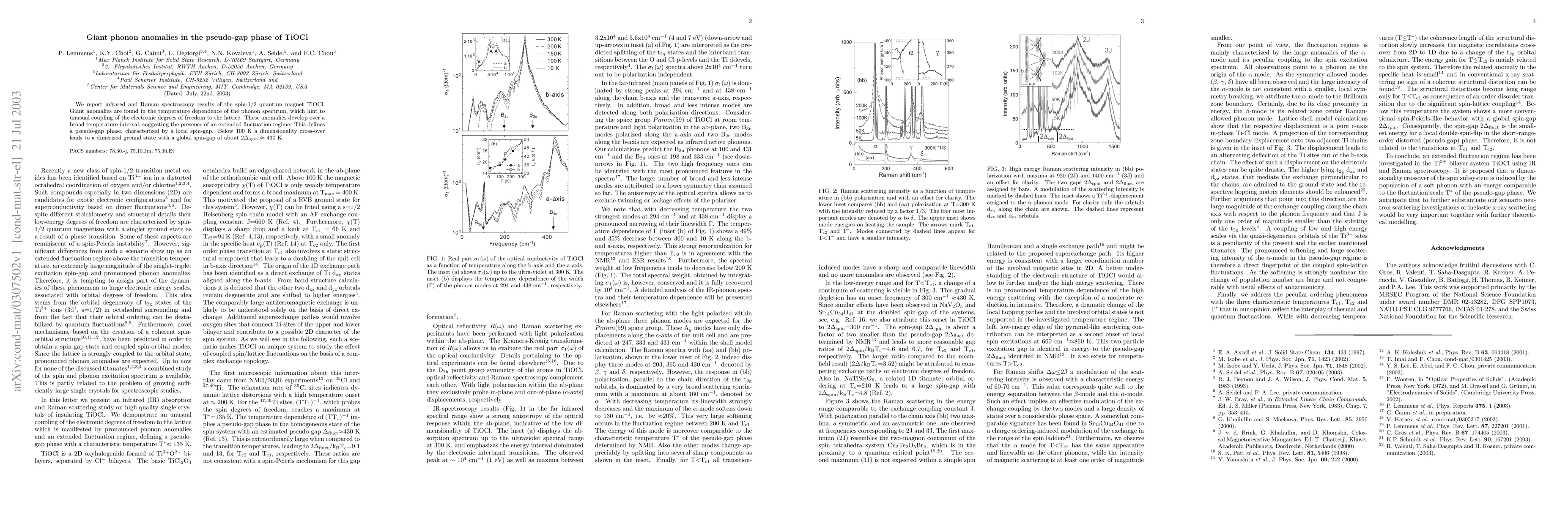 Thumbnail for Giant phonon anomalies in the pseudo-gap phase of TiOCl