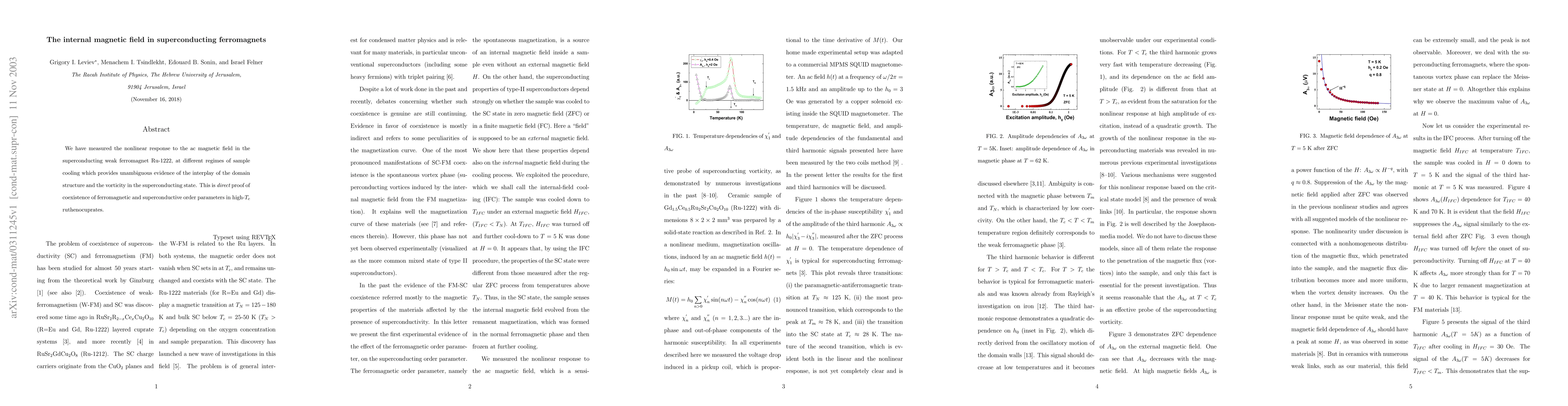 Thumbnail for The internal magnetic field in superconducting ferromagnets