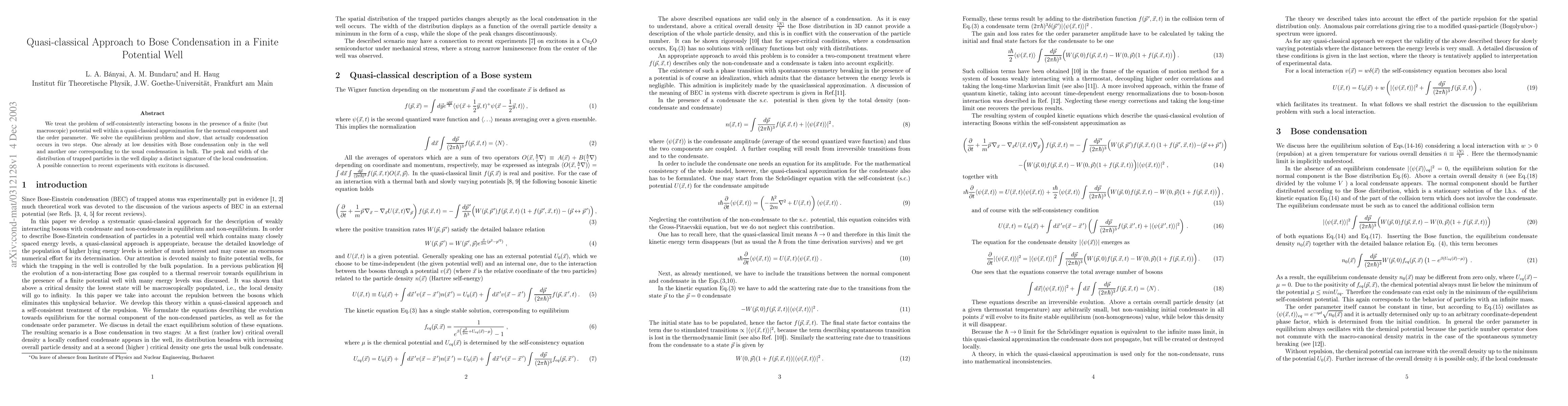 Thumbnail for Quasi-classical Approach to Bose Condensation in a Finite Potential Well
