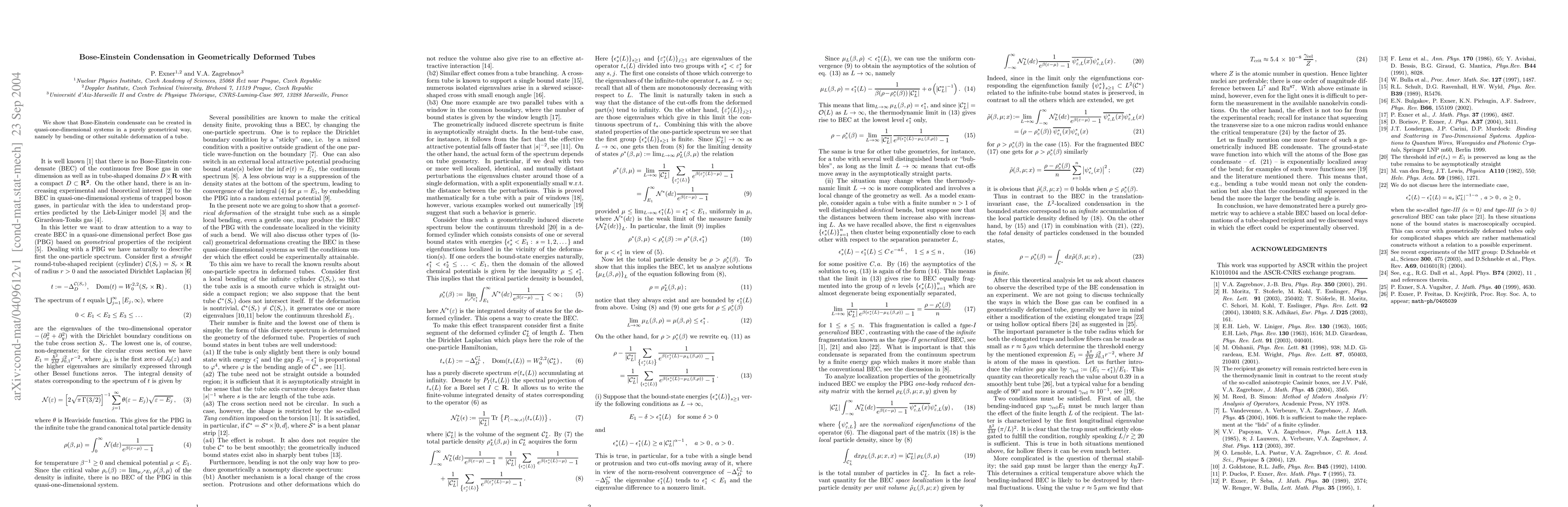 Thumbnail for Bose-Einstein Condensation in Geometrically Deformed Tubes