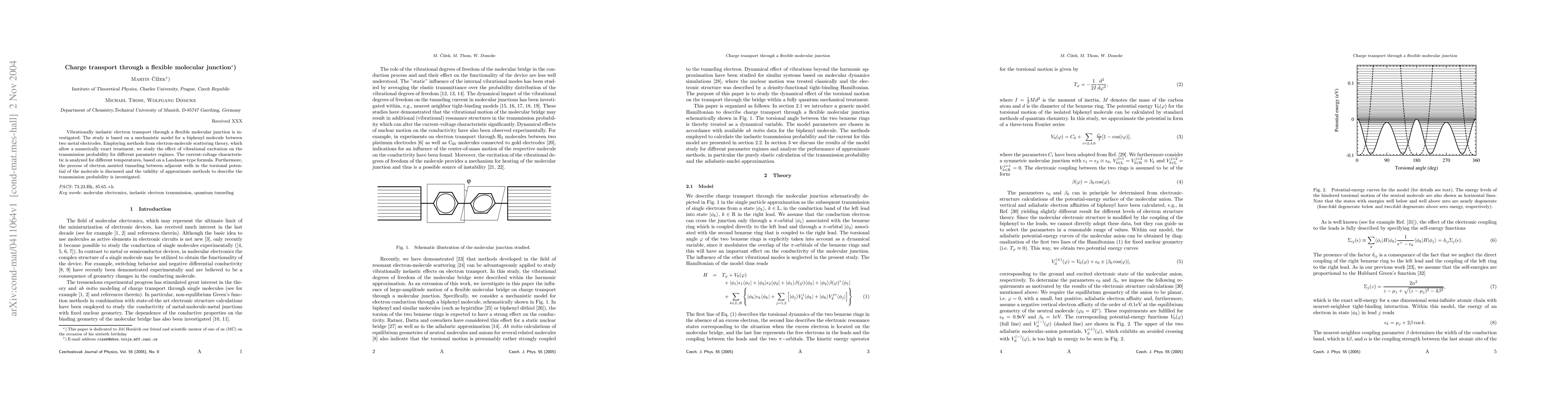 Thumbnail for Charge transport through a flexible molecular junction