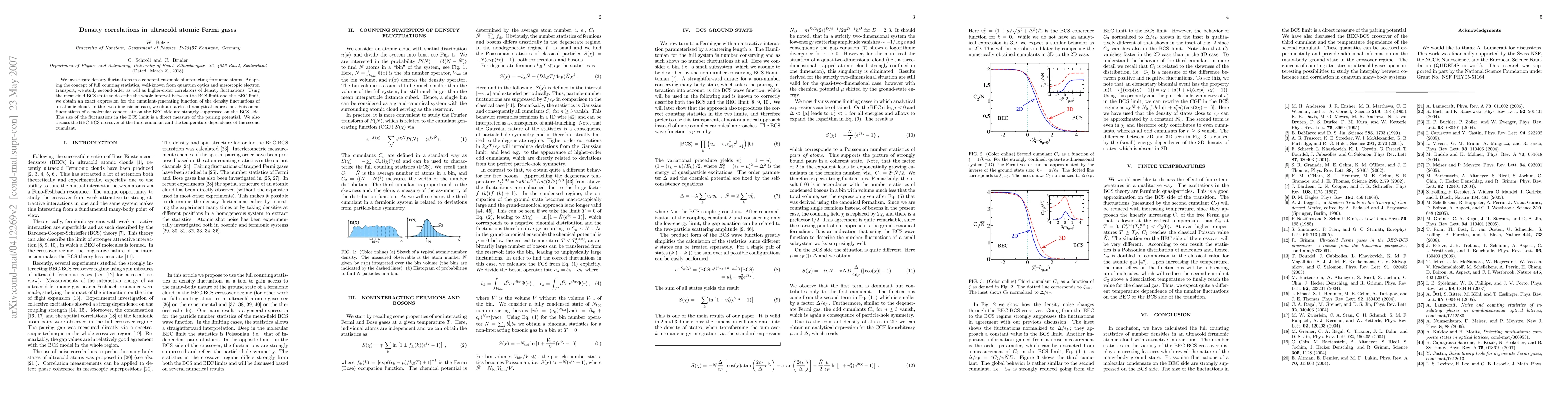 Thumbnail for Density correlations in ultracold atomic Fermi gases