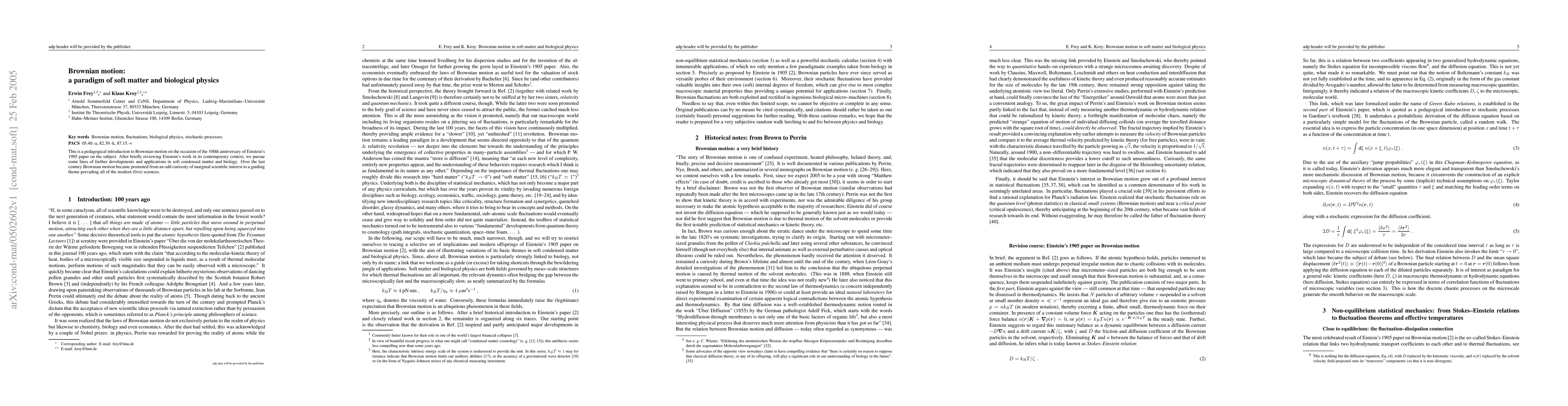Thumbnail for Brownian motion: a paradigm of soft matter and biological physics