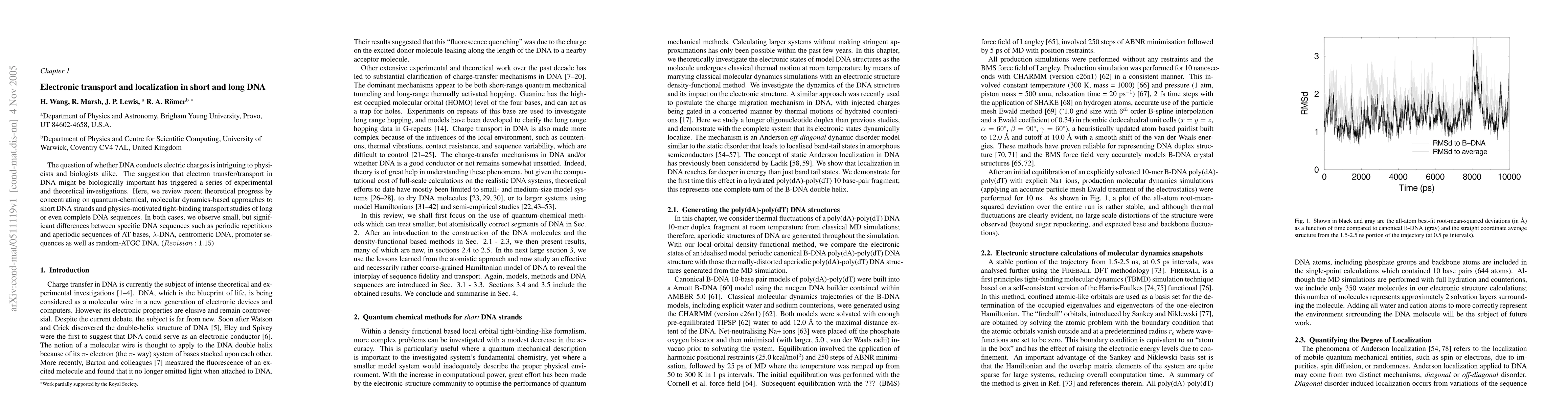 Thumbnail for Electronic transport and localization in short and long DNA