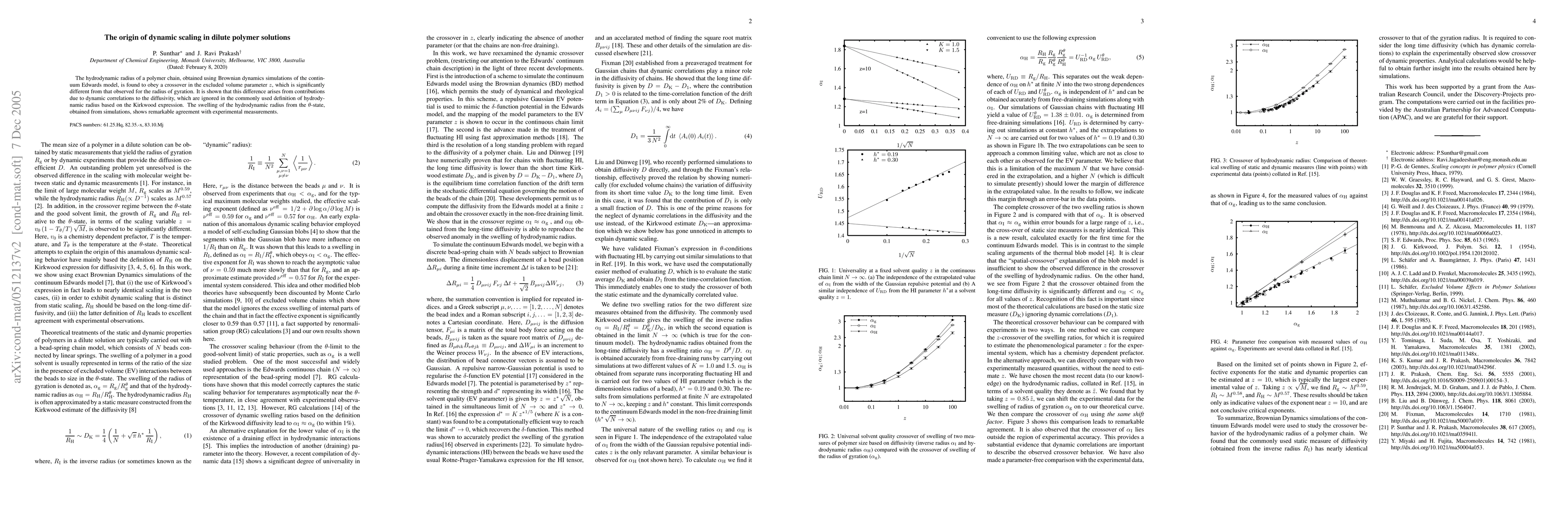 Thumbnail for The origin of dynamic scaling in dilute polymer solutions