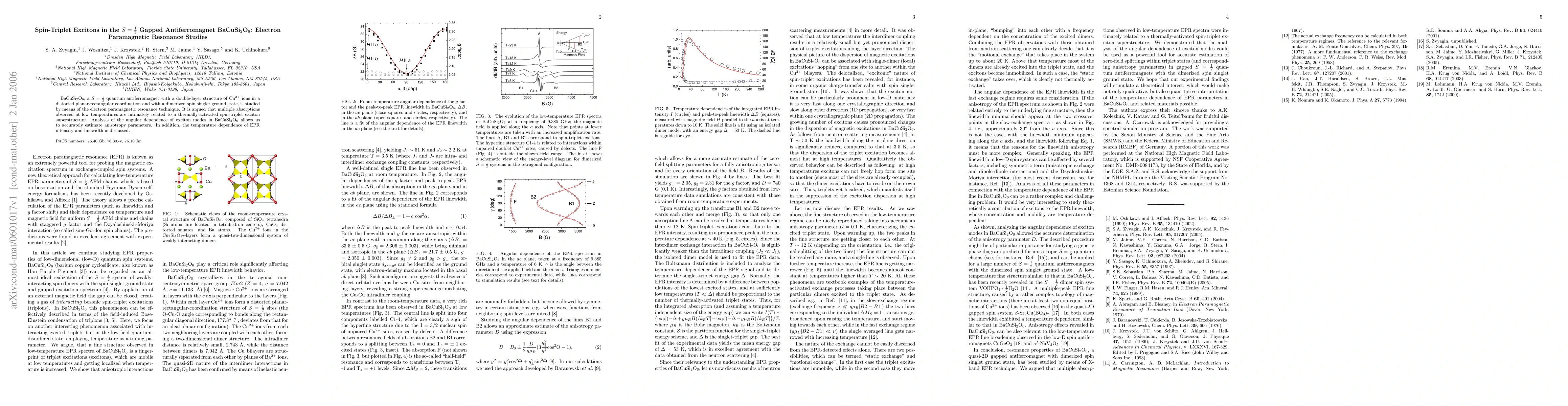 Thumbnail for Spin-Triplet Excitons in the $S=1/2$ Gapped Antiferromagnet
  BaCuSi$_2$O$_6$: Electron Paramagnetic Resonance Studies
