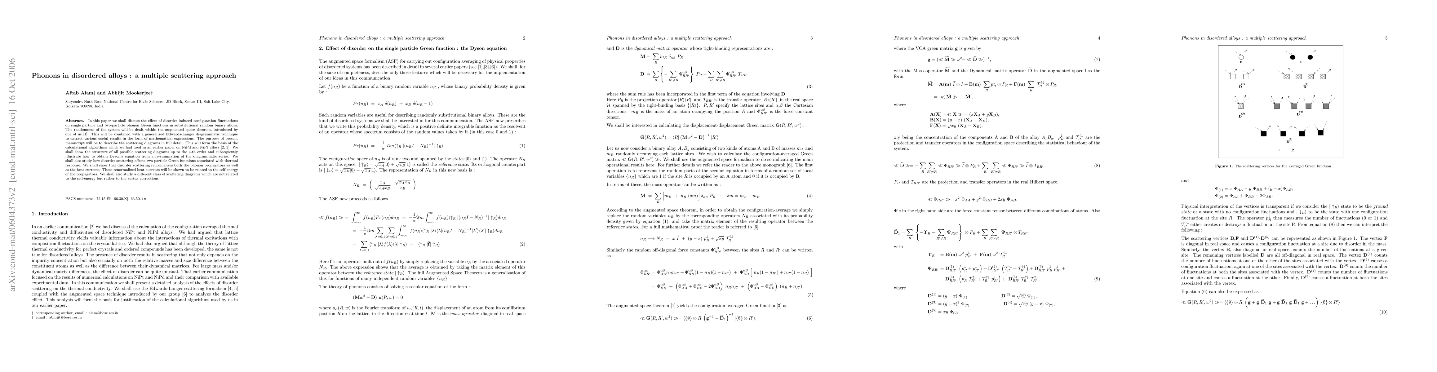 Thumbnail for Phonons in disordered alloys : a multiple scattering approach