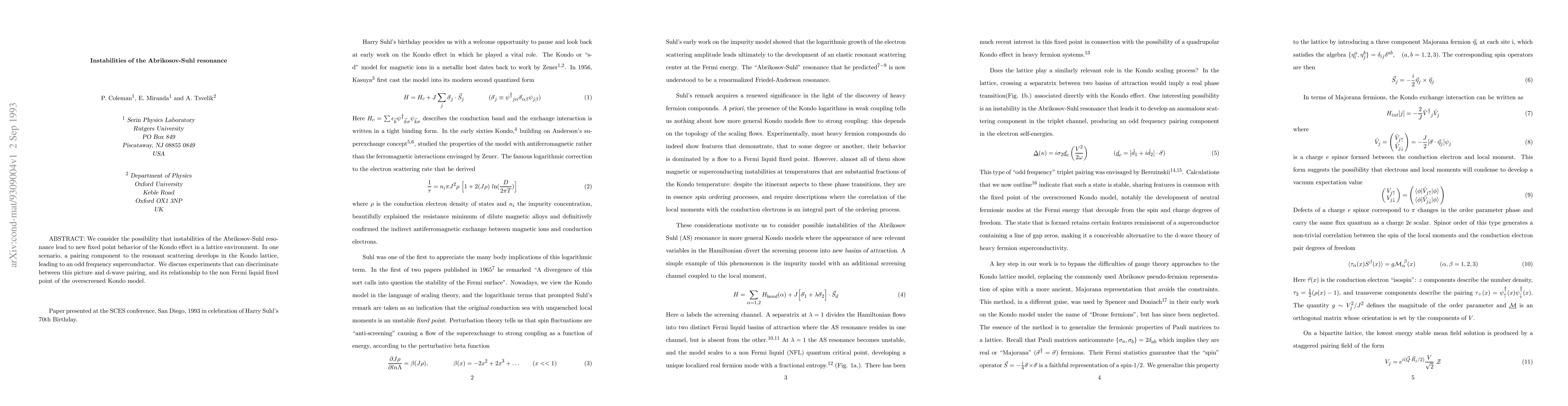 Thumbnail for Instabilities of the Abrikosov-Suhl resonance