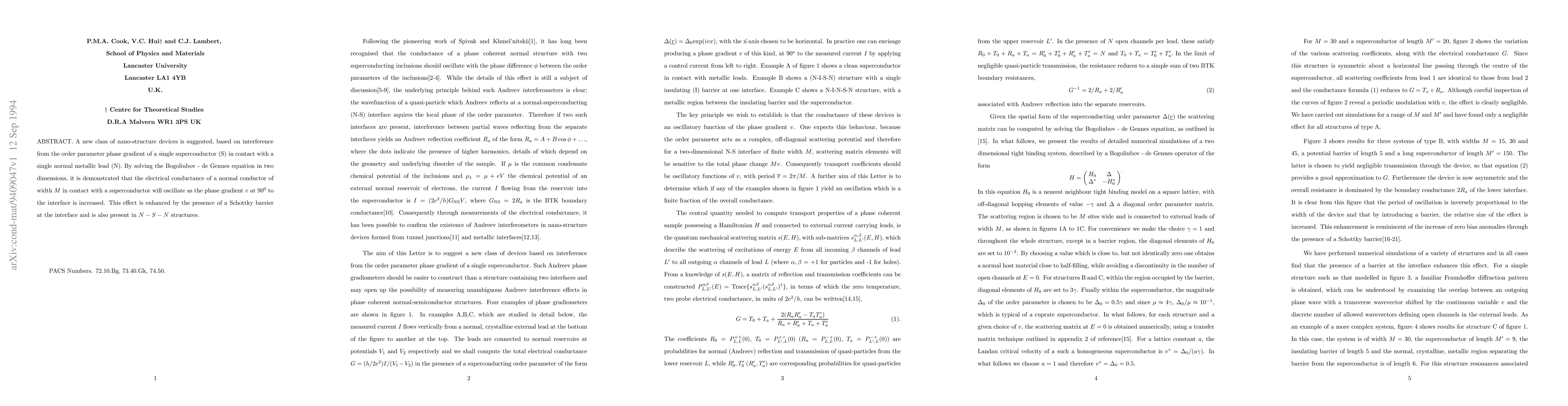 Thumbnail for Quantum Properties of an Andreev Phase Gradiometer