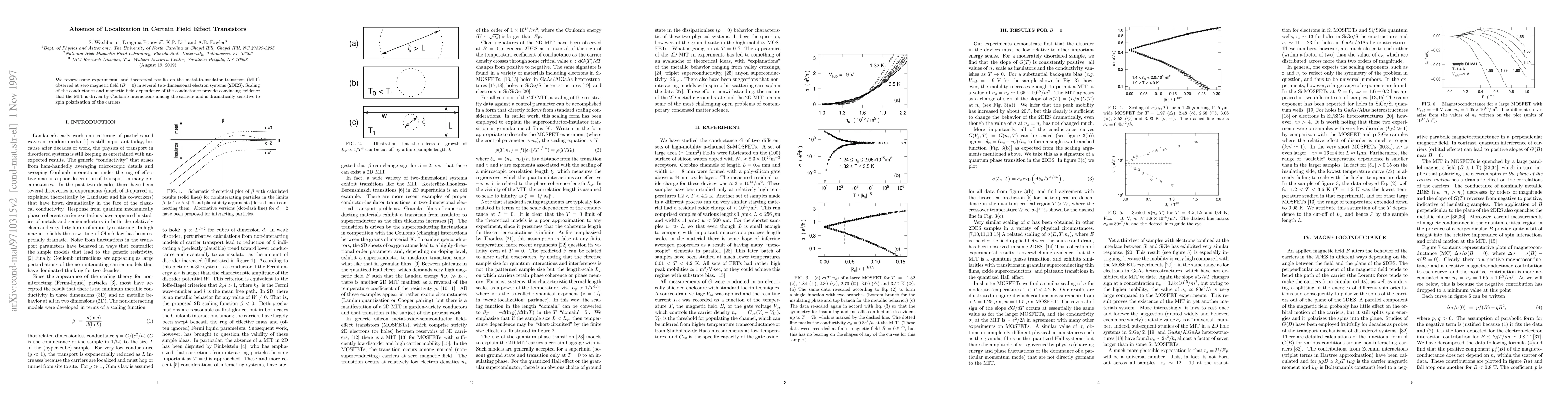 Thumbnail for Absence of Localization in Certain Field Effect Transistors