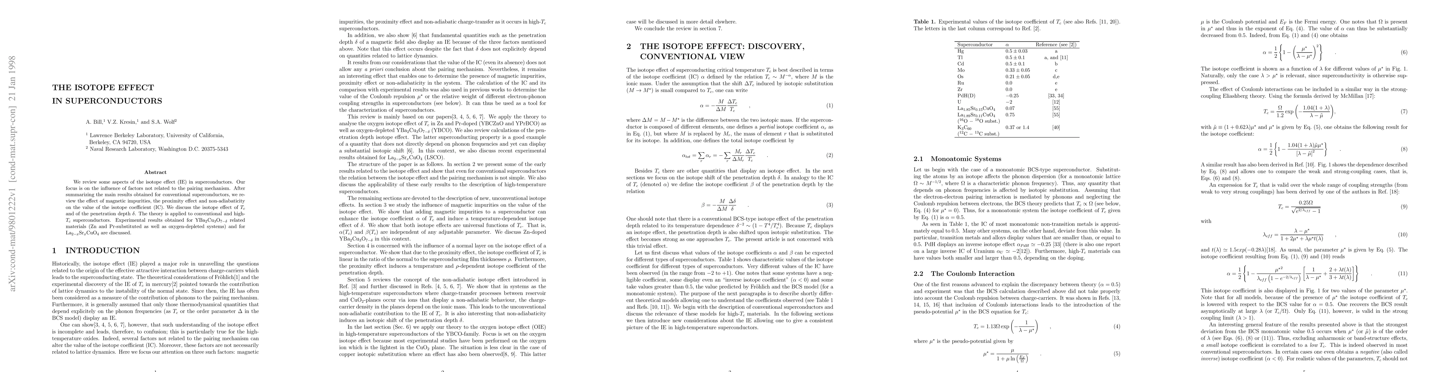 Thumbnail for The Isotope Effect in Superconductors