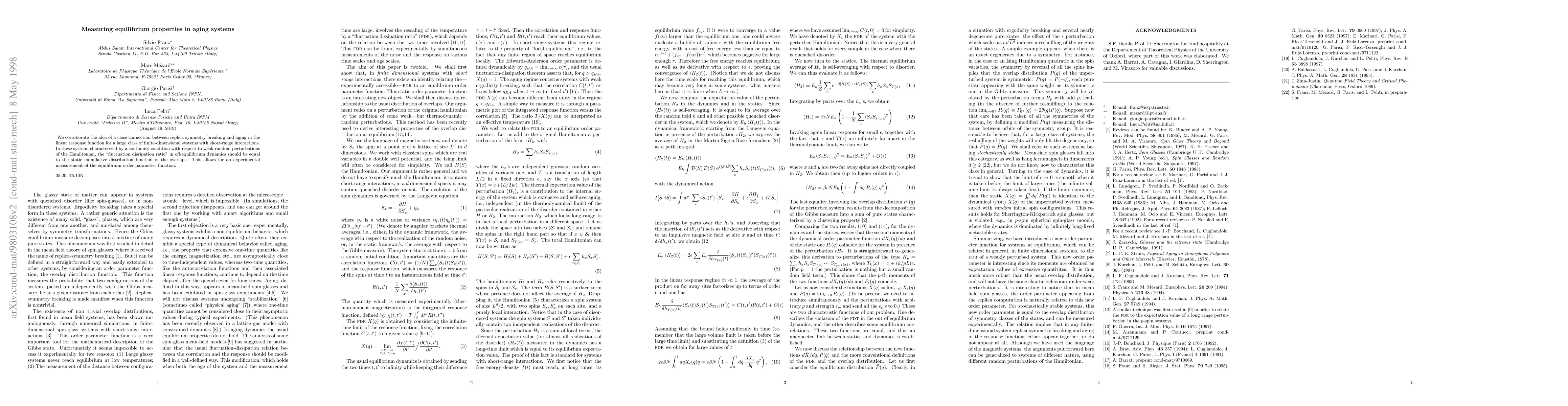 Thumbnail for Measuring equilibrium properties in aging systems