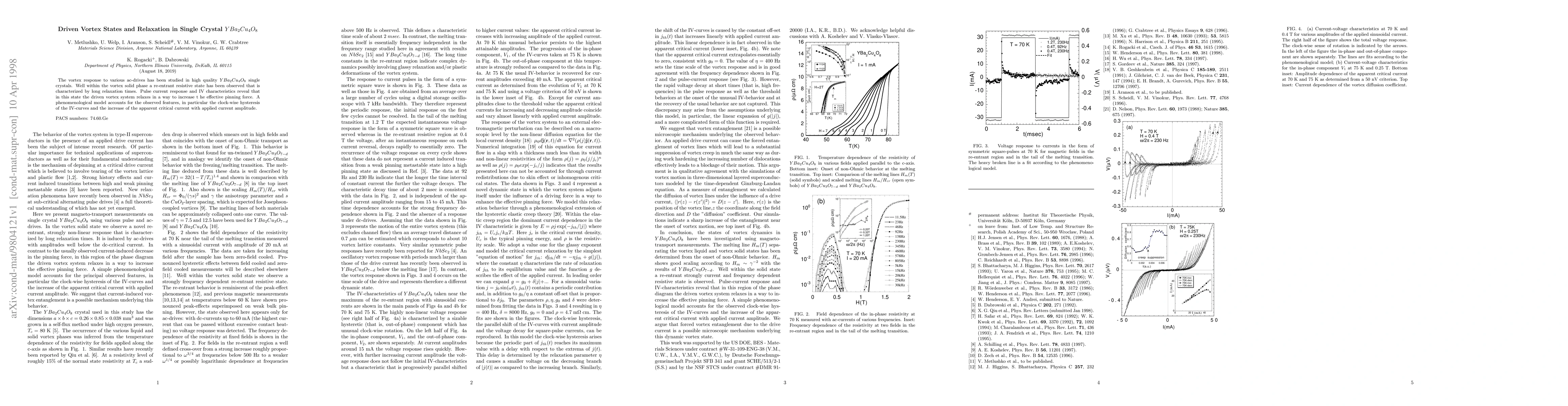 Thumbnail for Driven Vortex States and Relaxation in Single Crystal $YBa_2Cu_4O_8$