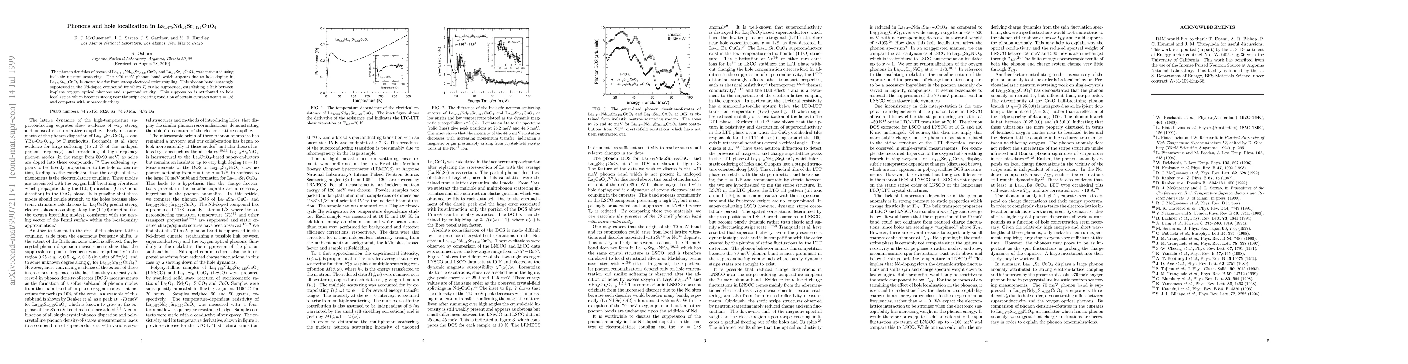 Thumbnail for Phonons and hole localization in La(1.475)Nd(0.4)Sr(0.125)CuO(4)