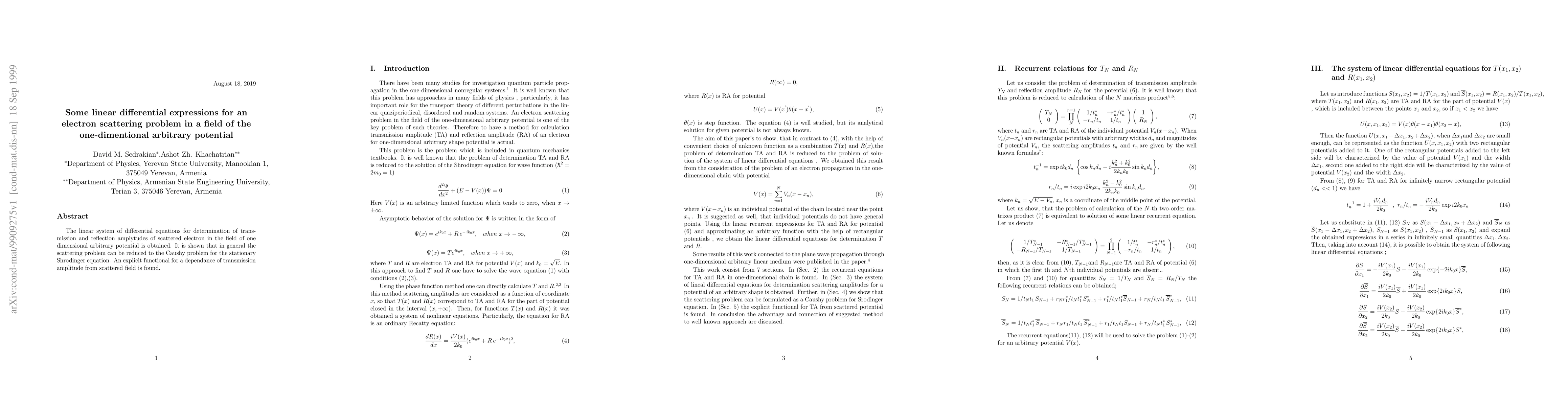 Thumbnail for Some linear differential expressions for an electron scattering problem
  in a field of the one-dimentional arbitrary potential