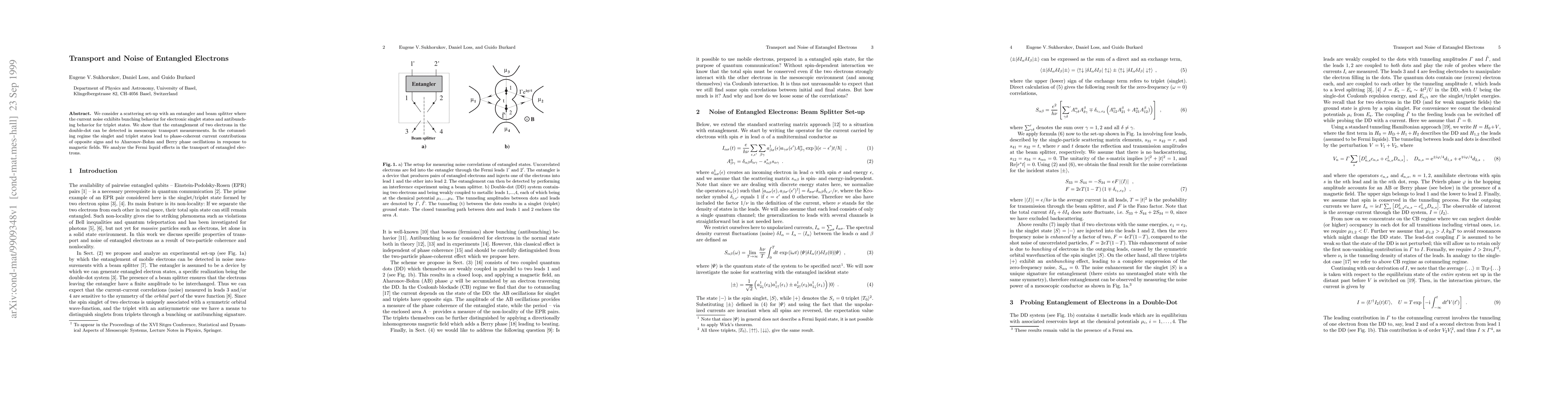 Thumbnail for Transport and Noise of Entangled Electrons