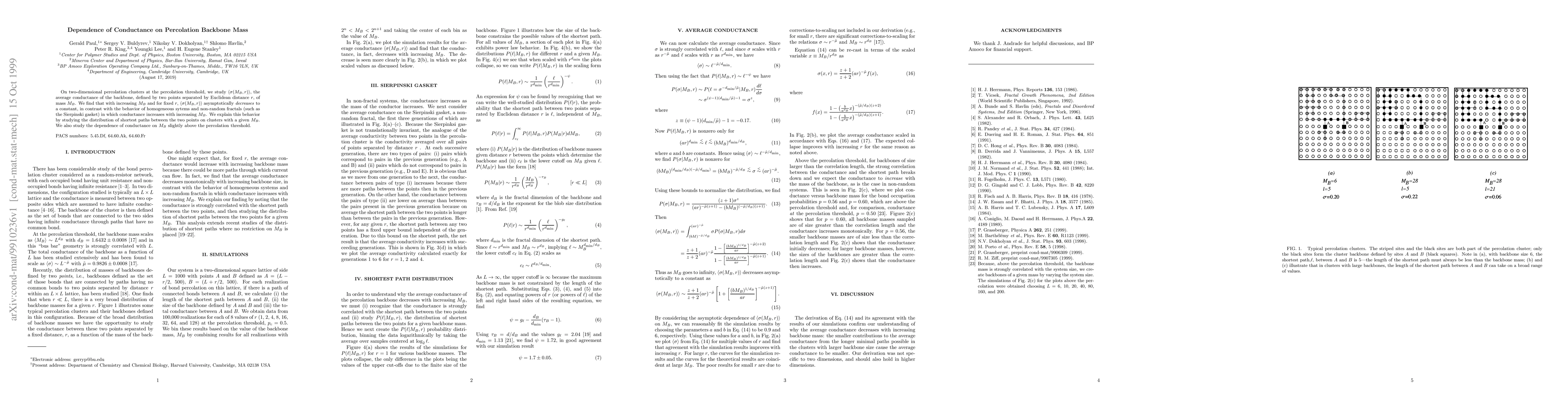 Thumbnail for Dependence of Conductance on Percolation Backbone Mass
