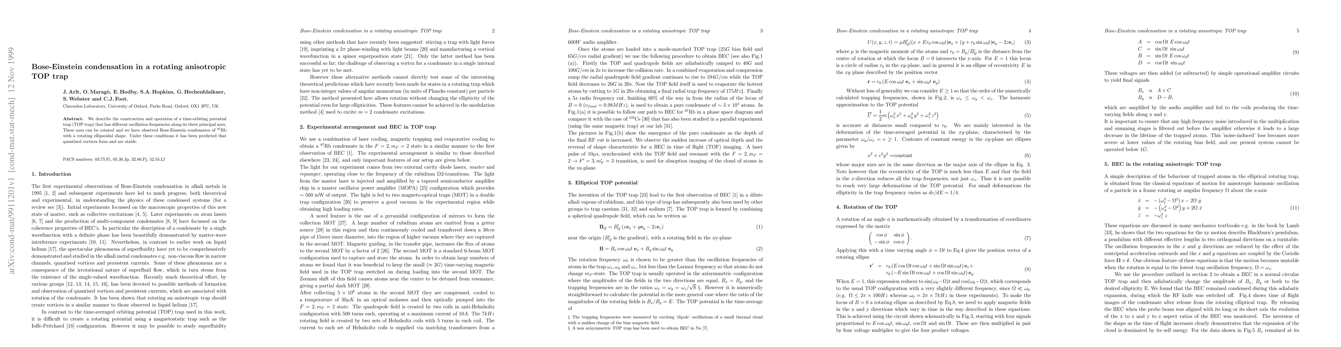 Thumbnail for Bose-Einstein condensation in a rotating anisotropic TOP trap