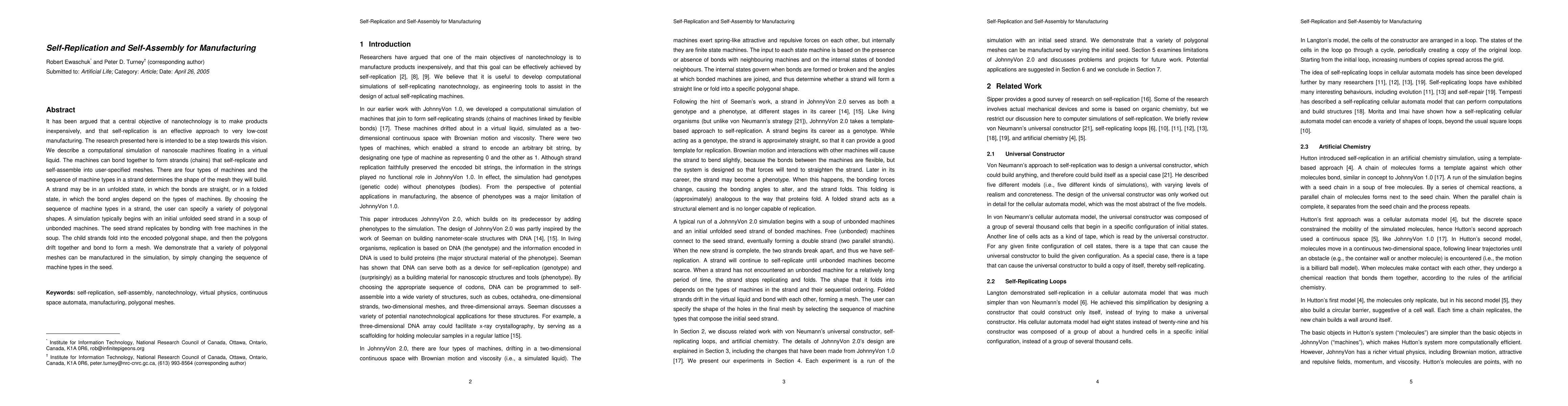 Thumbnail for Self-Replication and Self-Assembly for Manufacturing