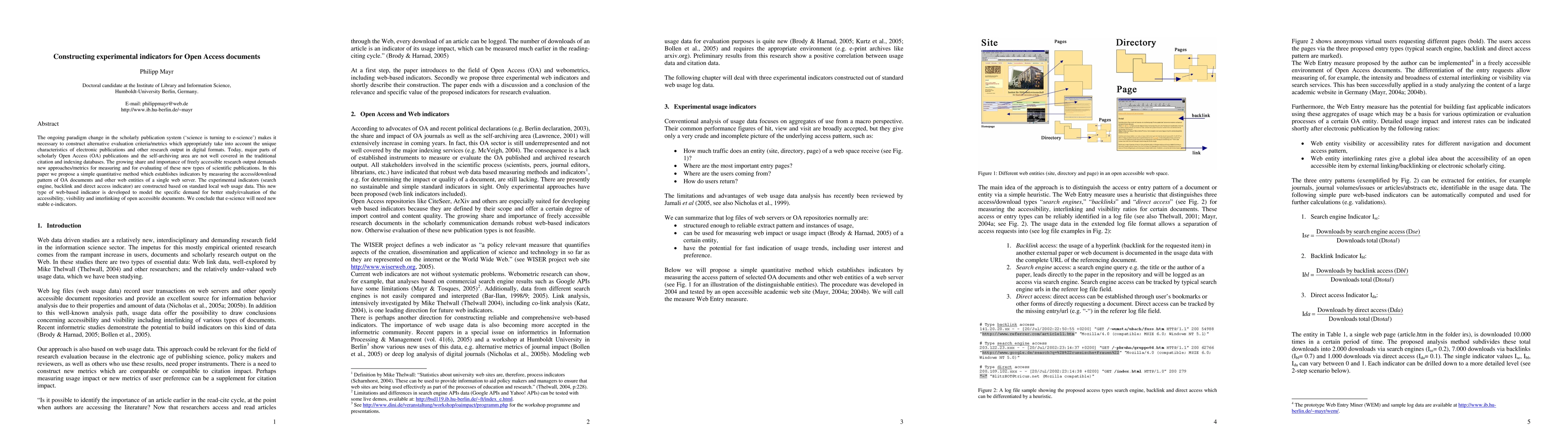 Thumbnail for Constructing experimental indicators for Open Access documents