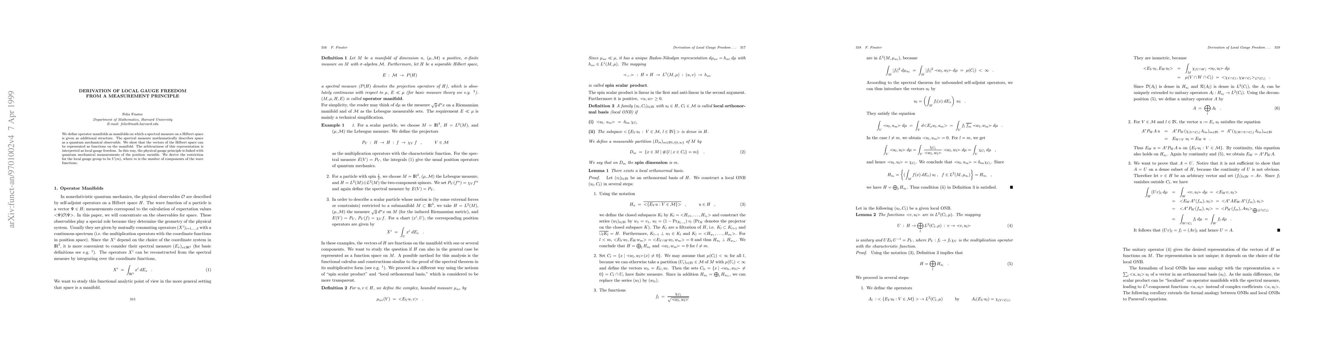 Thumbnail for Derivation of Local Gauge Freedom from a Measurement Principle