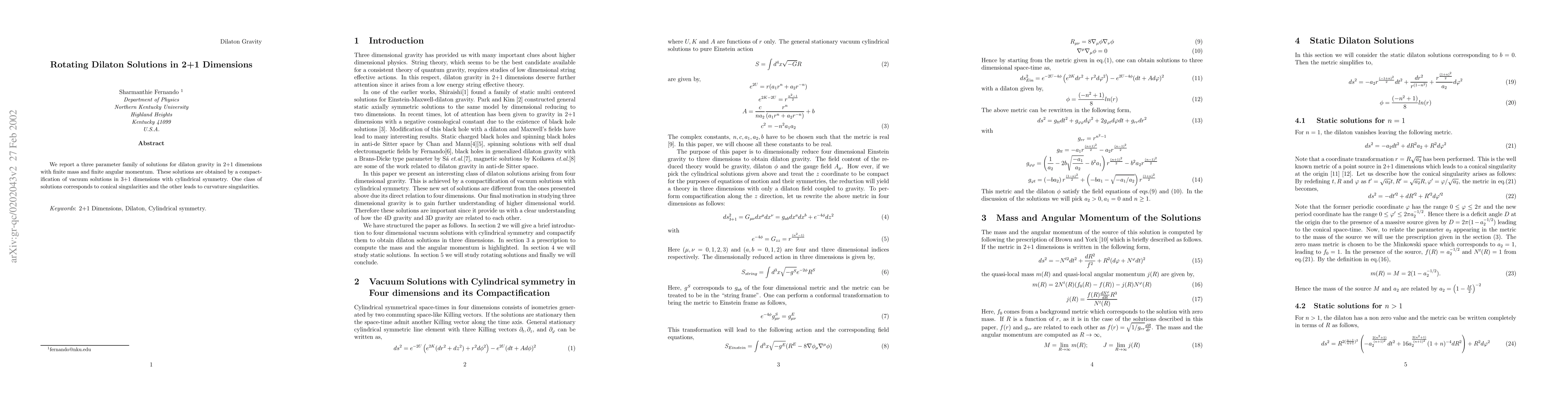 Thumbnail for Rotating Dilaton Solutions in 2+1 Dimensions