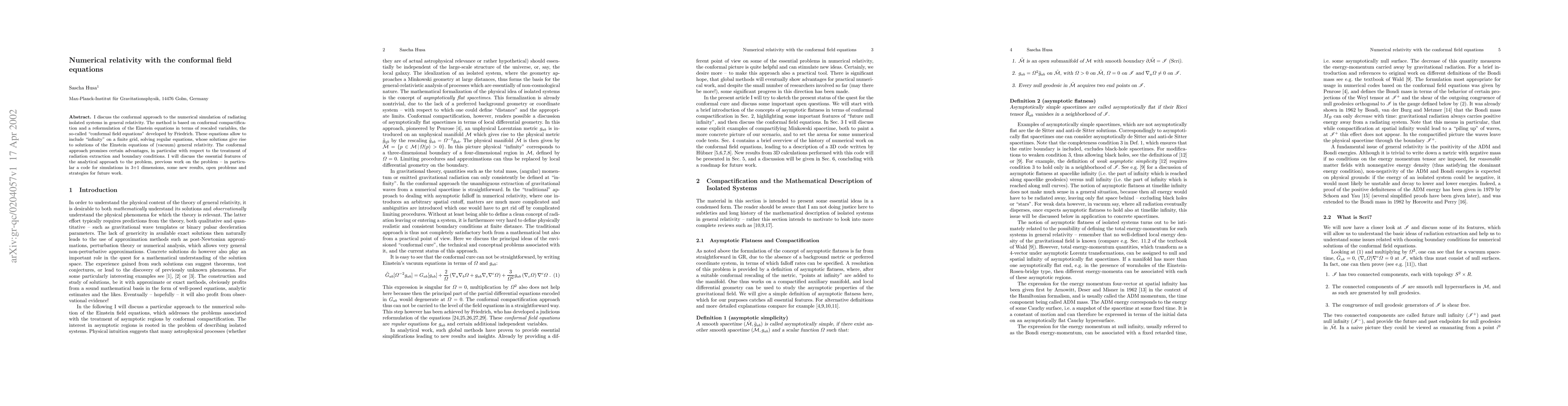 Thumbnail for Numerical relativity with the conformal field equations