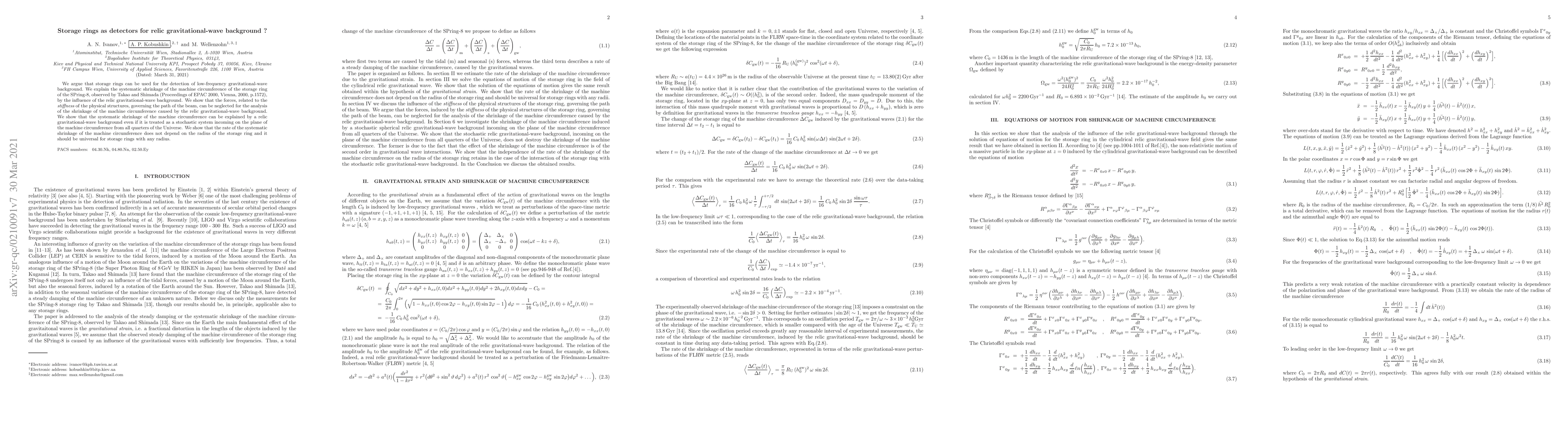 Thumbnail for Storage rings as detectors for relic gravitational-wave background ?
