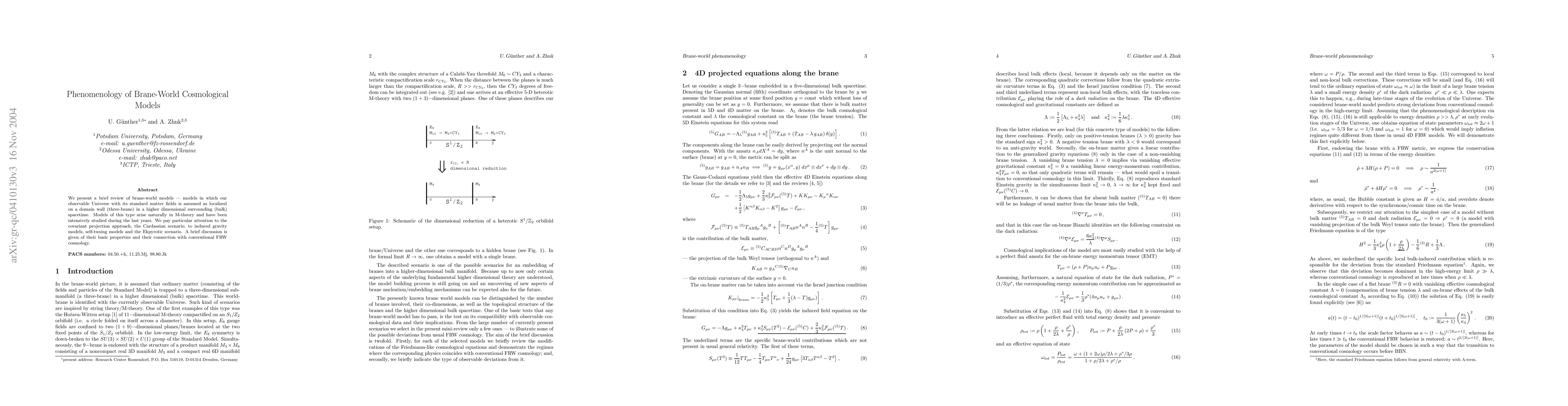 Thumbnail for Phenomenology of brane-world cosmological models