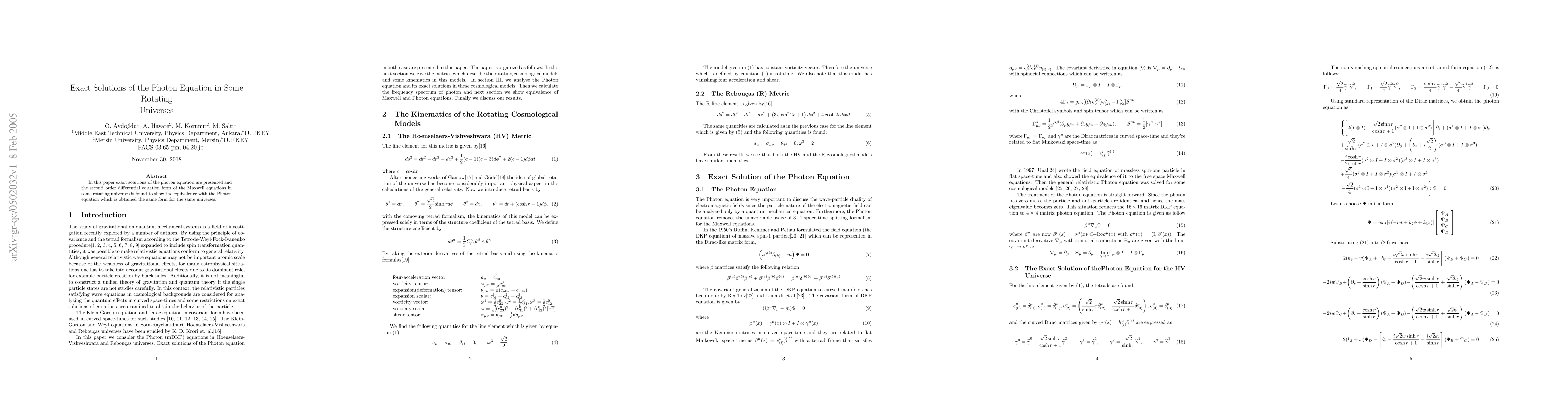 Thumbnail for The Dynamics of Photon in the Shuwer: A Class of Solutions