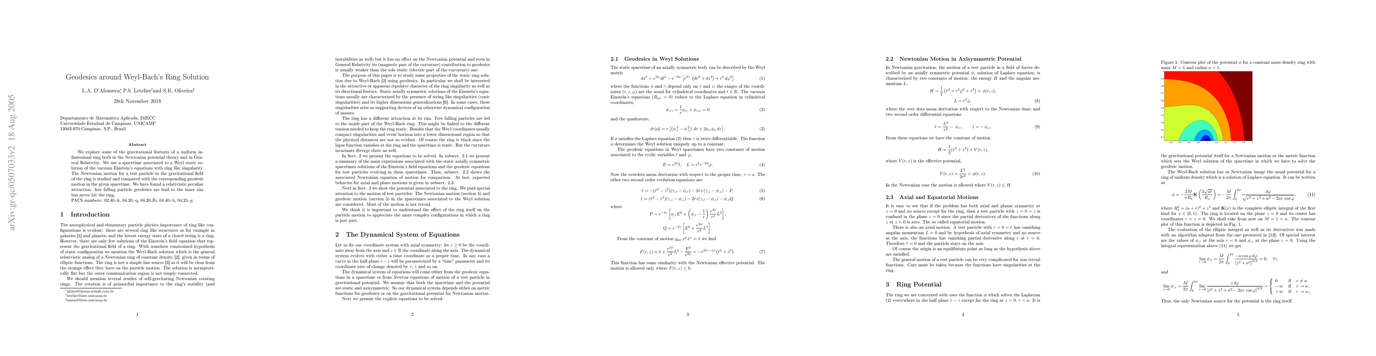 Thumbnail for Geodesics around Weyl-Bach's Ring Solution