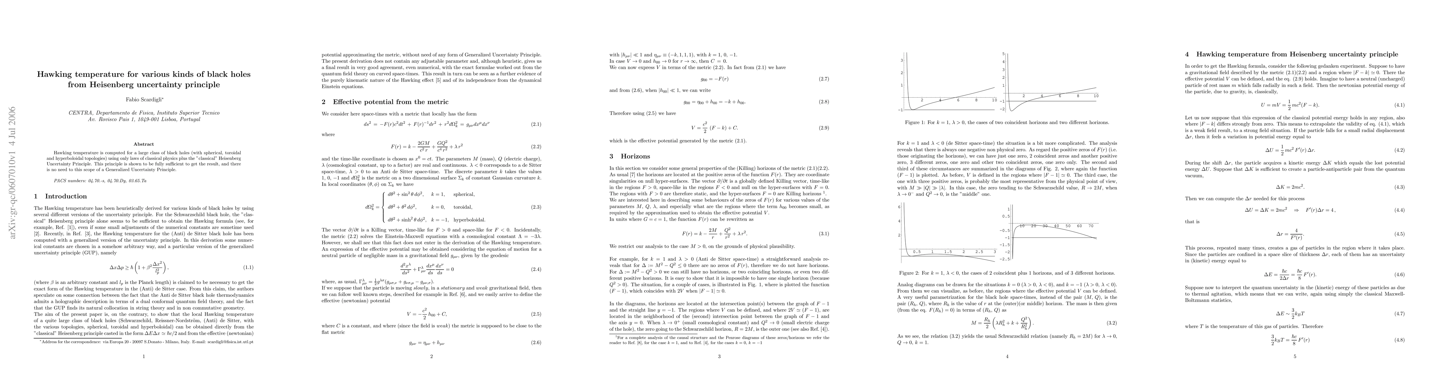 Thumbnail for Hawking temperature for various kinds of black holes from Heisenberg
  uncertainty principle