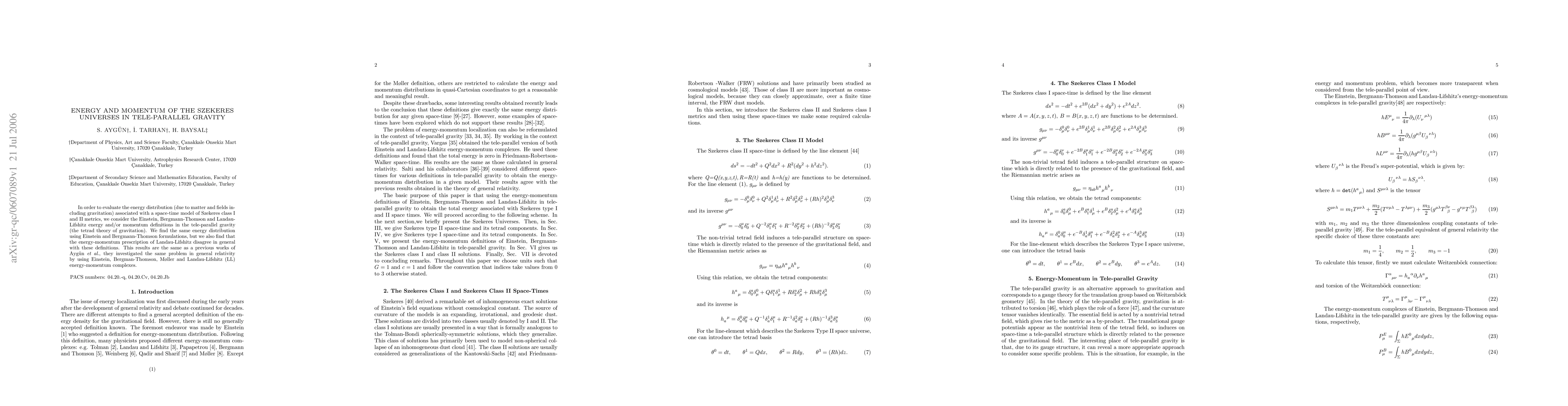 Thumbnail for Energy and Momentum of The Szekeres Universes in Tele-parallel Gravity