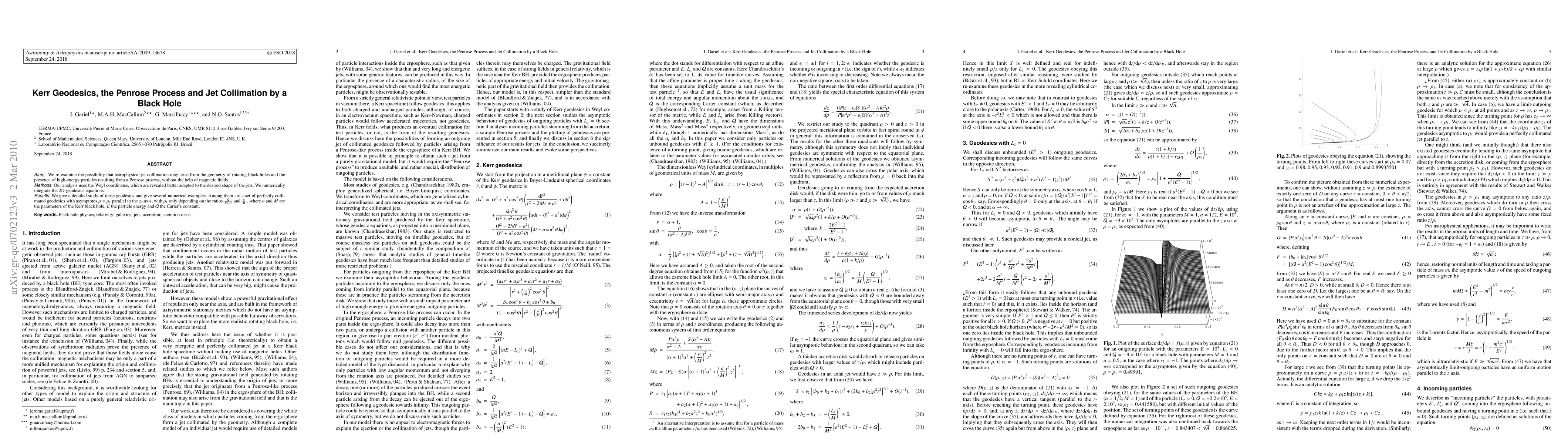 Thumbnail for Kerr Geodesics, the Penrose Process and Jet Collimation by a Black Hole