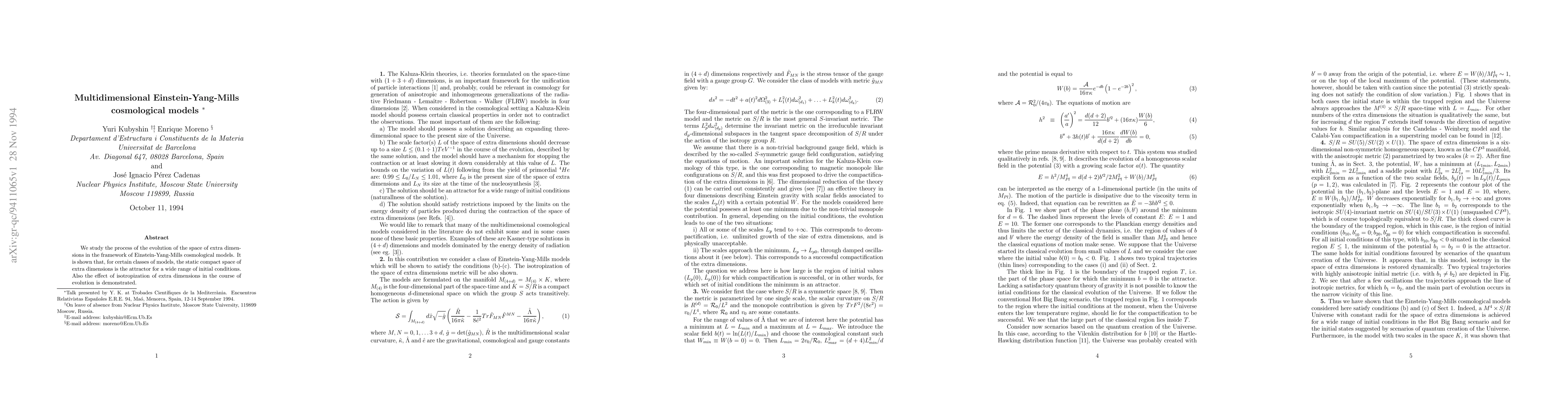 Thumbnail for Multidimensional Einstein-Yang-Mills cosmological models