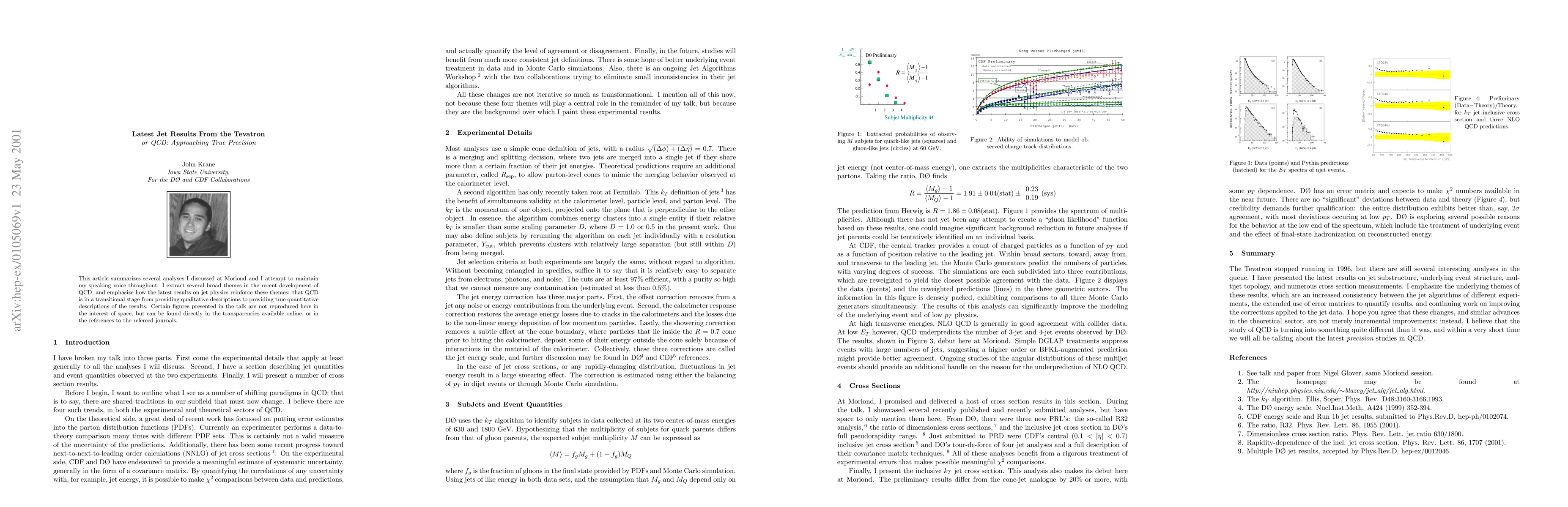 Thumbnail for Latest Jet Results from the Tevatron or, QCD: Approaching True Precision