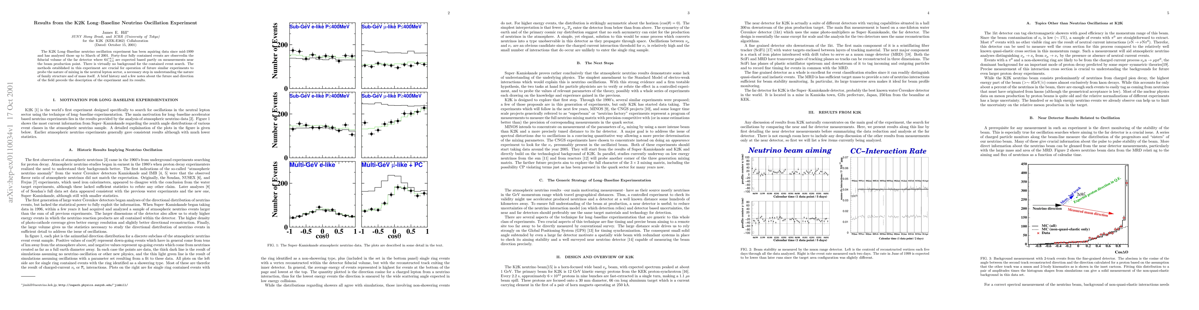 Thumbnail for Results from the K2K Long--Baseline Neutrino Oscillation Experiment