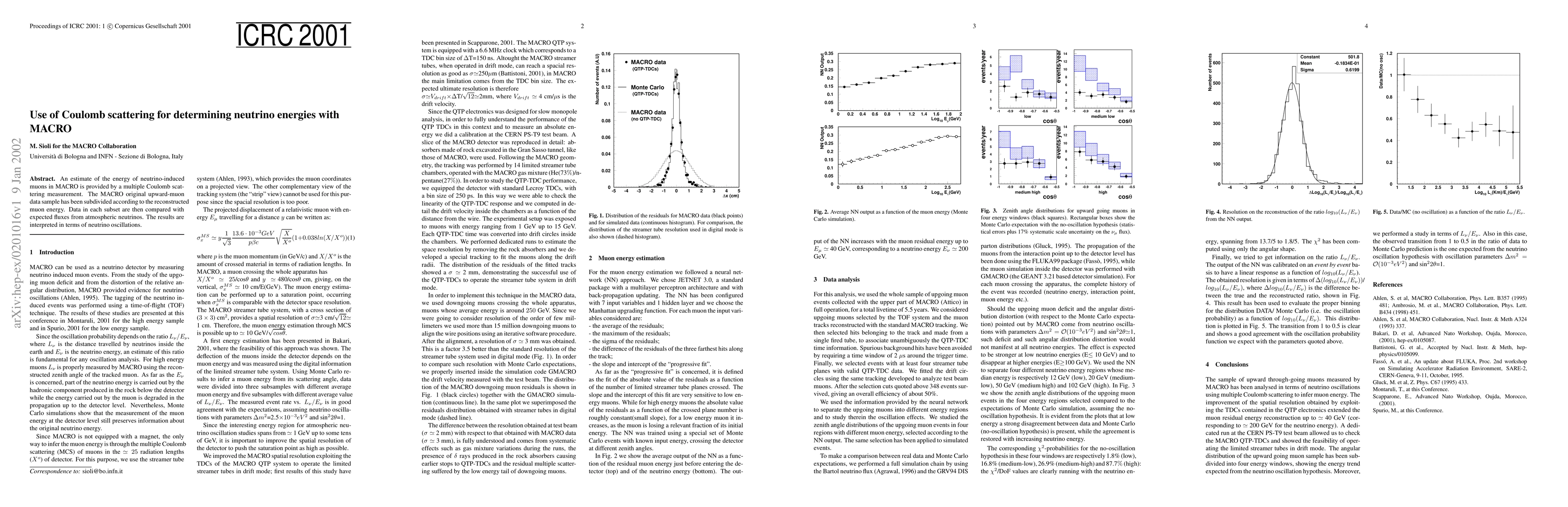 Thumbnail for Use of Coulomb scattering for determining neutrino energies with MACRO
