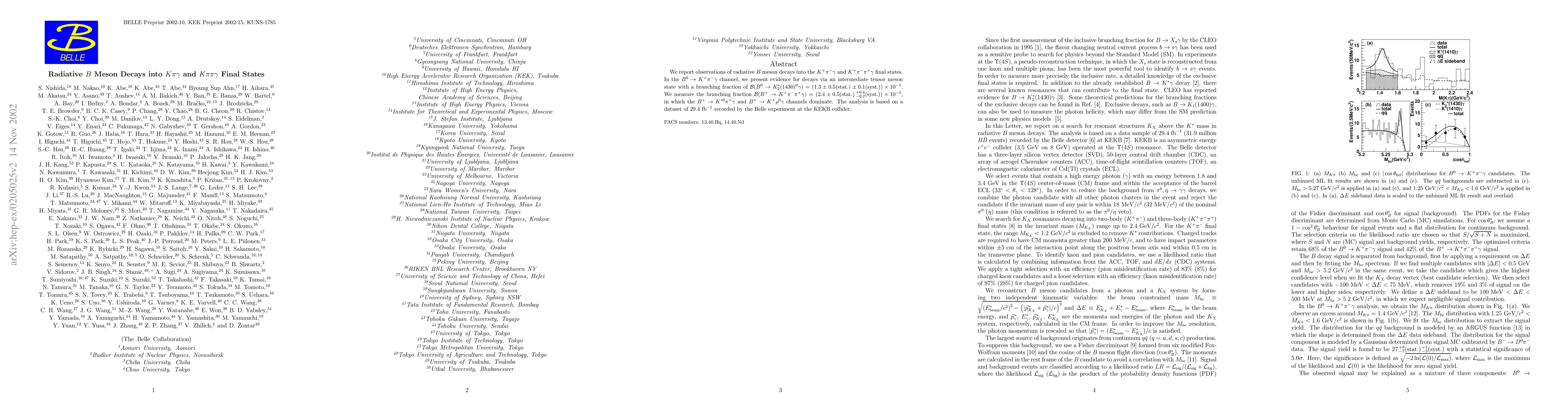 Thumbnail for Radiative B Meson Decays into K pi gamma and K pi pi gamma Final States