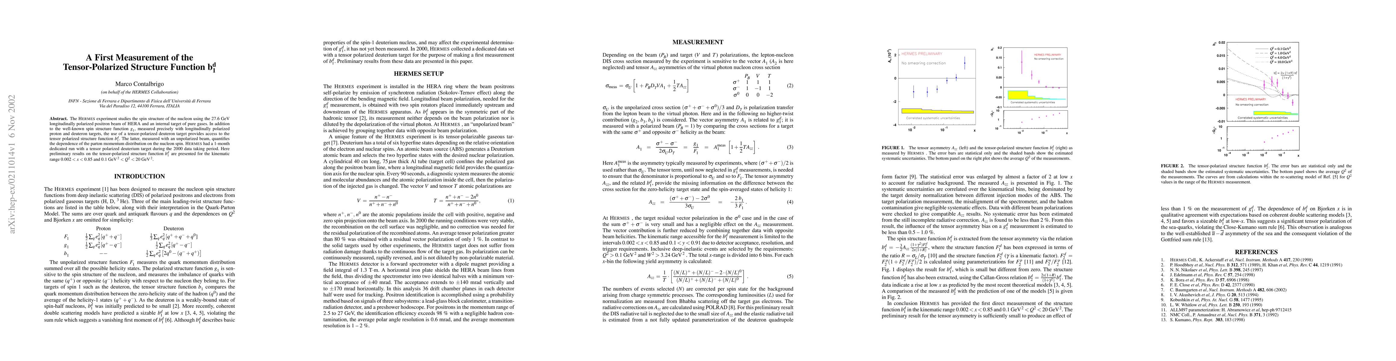 Thumbnail for A First Measurement of the Tensor-Polarized Structure Function b1d